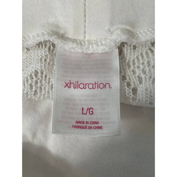 Xhilaration Women's Stretch Waist Lace Cover Up Pants White Large - Picture 4 of 5